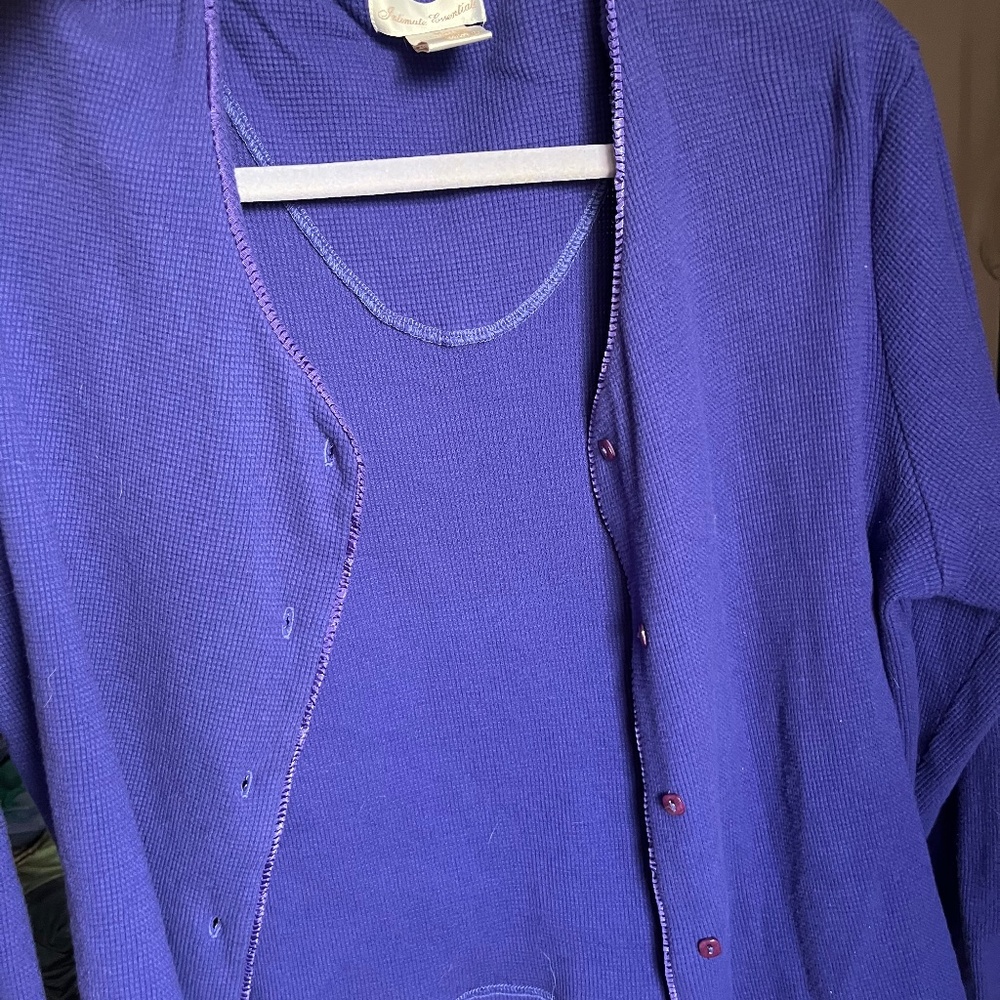 Cotton Purple button-up cardigan